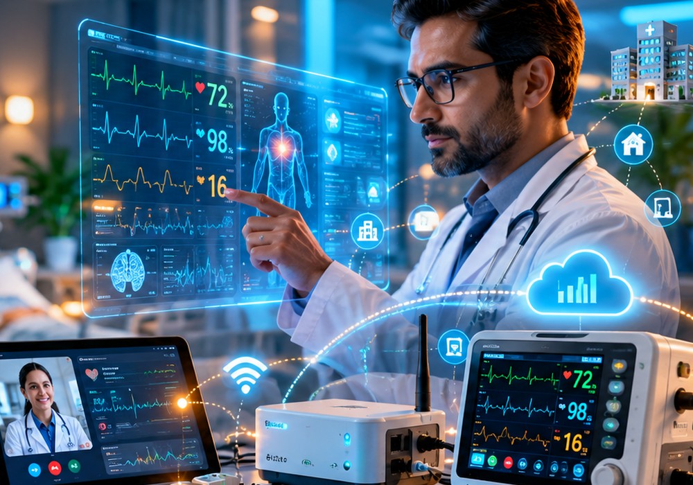Medical professional reviewing digital patient information